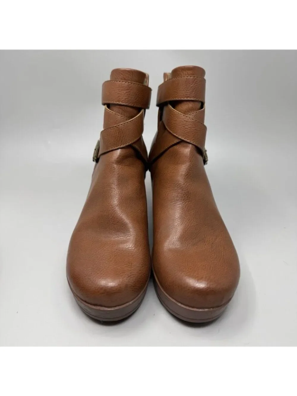 B.O.C By Born Womens Size 9.5 Briley Brown Rear Zip Heeled Booties Boots